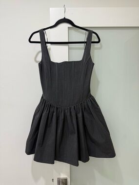 Zara Black Mini Dress with Square Neck
